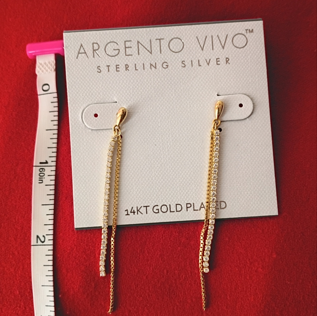 14 Kt Gold Plated Dangle Earrings